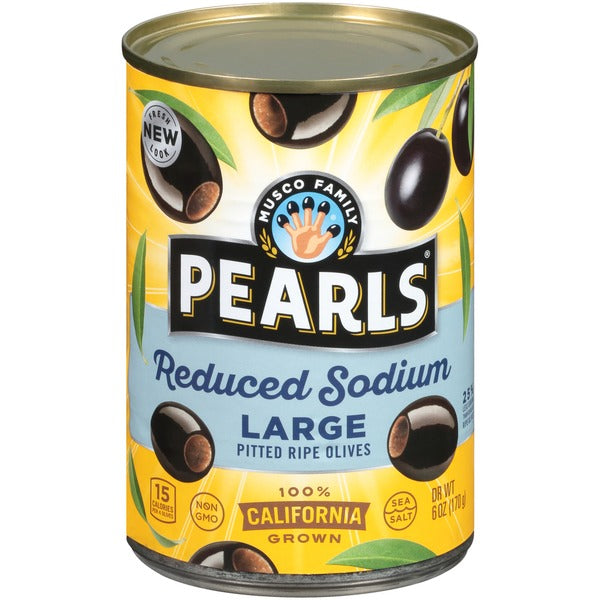 Pearls Reduced Sodium Large Pitted California Ripe Olives  DestGlow