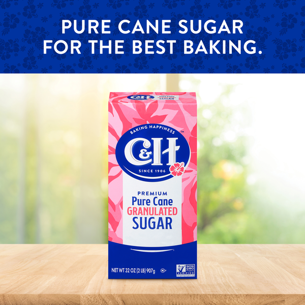 C&amp;H Premium Pure Cane Granulated Sugar 2 lb. Carton  DestGlow