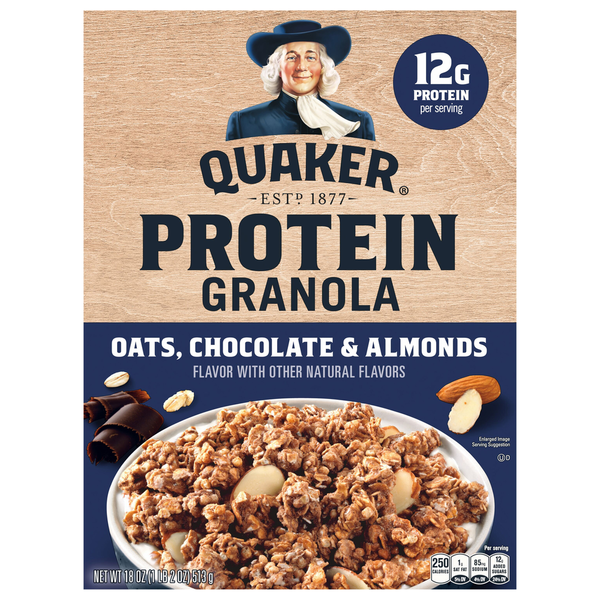 Quaker Protein Oats, Chocolate &amp; Almonds Granola  DestGlow