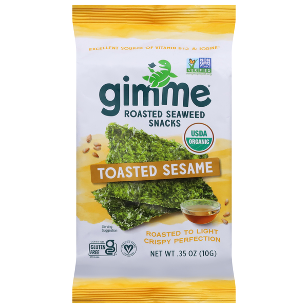 gimMe Seaweed Snacks, Roasted, Toasted Sesame  DestGlow