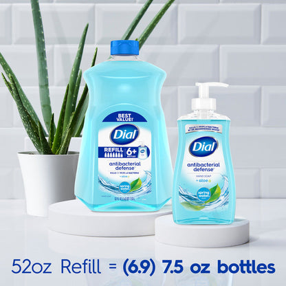 Dial Antibacterial Defense Spring Water Liquid Hand Soap Refill, 52 fl oz