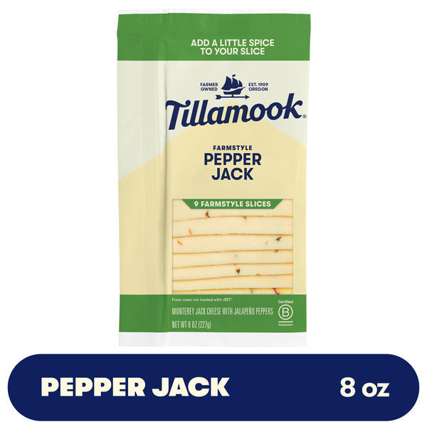 Tillamook Farmstyle Pepper Jack Cheese Slices, 9oz, 9ct  DestGlow