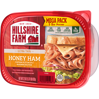Hillshire Farm Ultra Thin Sliced Honey Ham Sandwich Meat, 22 oz