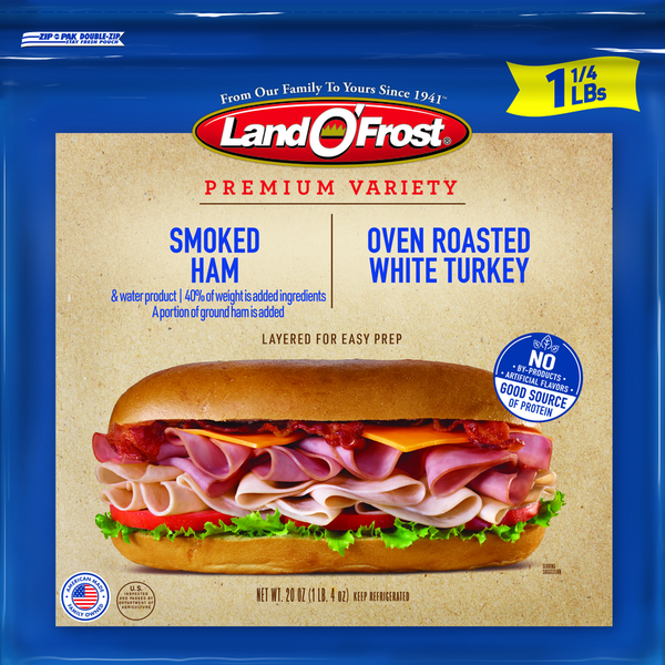 Land O’Frost Sub Sandwich Kit, Classic Ham &amp; Turkey, Premium, Vacuum Packed