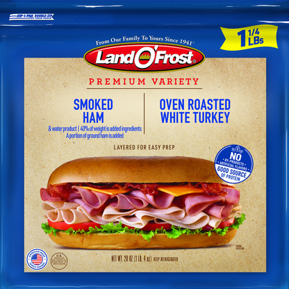 Land O’Frost Sub Sandwich Kit, Classic Ham &amp; Turkey, Premium, Vacuum Packed