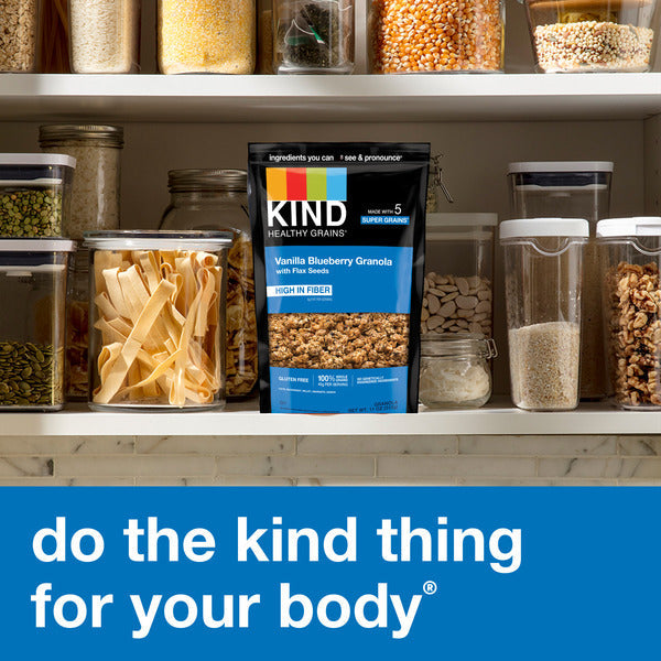 KIND Healthy Grains Clusters Vanilla Blueberry Granola with Flax Seeds  DestGlow