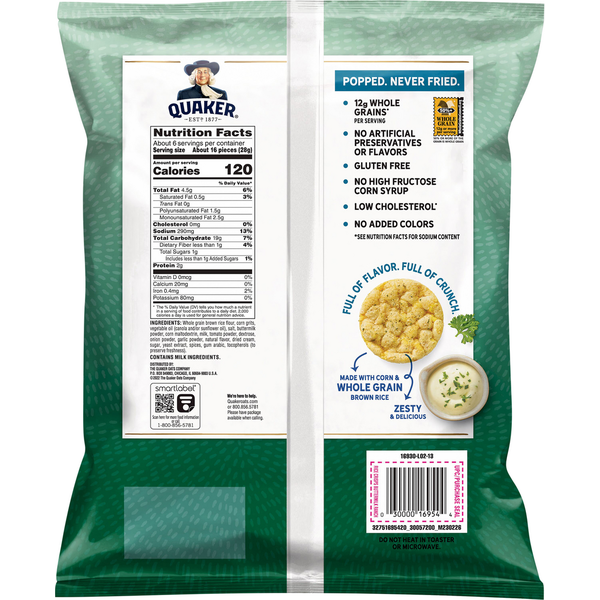 Quaker Rice Crisps, Buttermilk Ranch  DestGlow