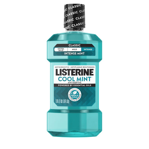 Listerine Cool Mint Intense Antiseptic Mouthwash for Bad Breath, 1 L  DestGlow