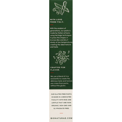 Bionaturae Rice &amp; Lentil Pasta, Gluten Free, Organic, Elbows