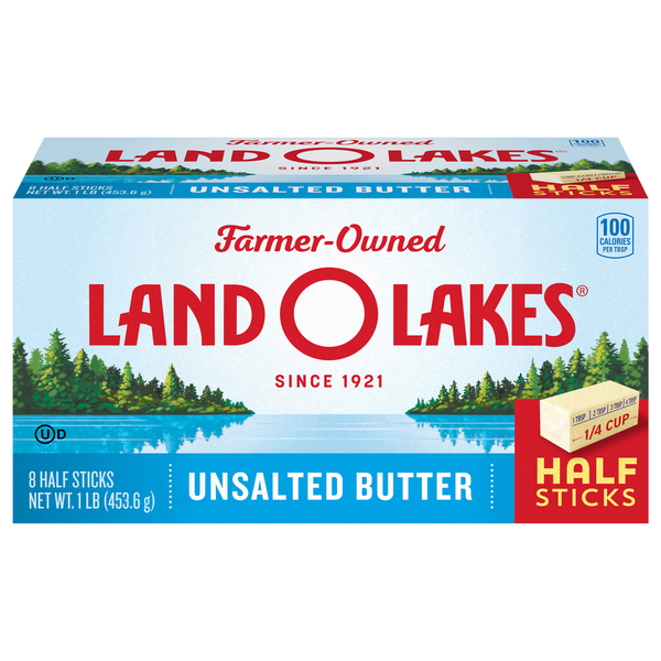 Land O Lakes Unsalted Butter in Half Sticks, Made with Sweet Cream  DestGlow