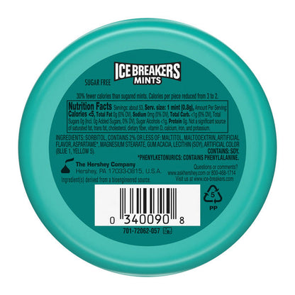 ICE BREAKERS Wintergreen Flavored Sugar Free Mints Puck, 1.5 oz