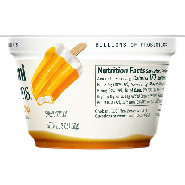 Chobani Yogurt, Greek, Orange Cream Pop  DestGlow