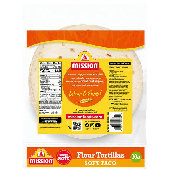 Mission Super Soft Soft Taco Flour Tortillas  DestGlow