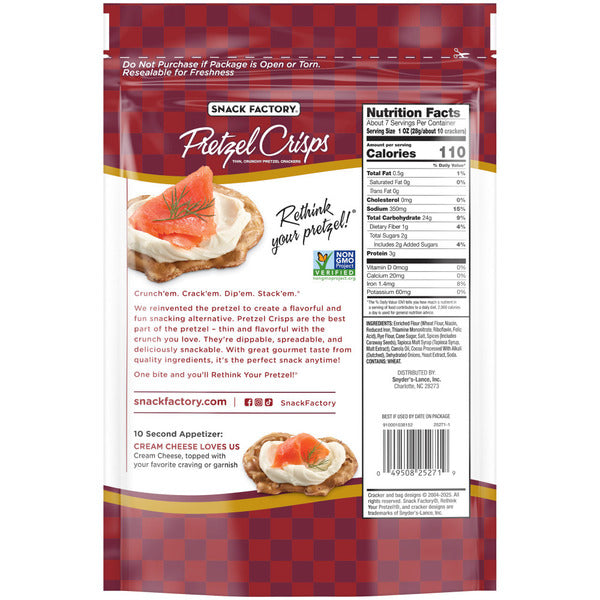 Snack Factory Rye Pretzel Crackers  DestGlow