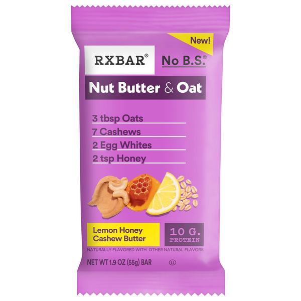 RXBAR Lemon Honey Cashew Butter Nut Butter &amp; Oat Protein Bar  DestGlow