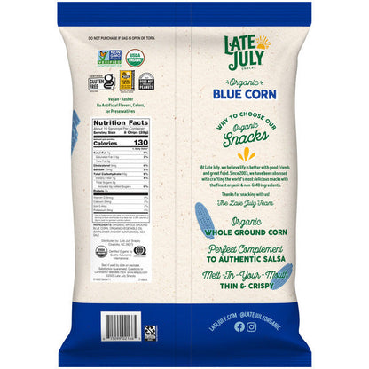 LATE JULY Snacks Restaurant Style Blue Corn Tortilla Chips