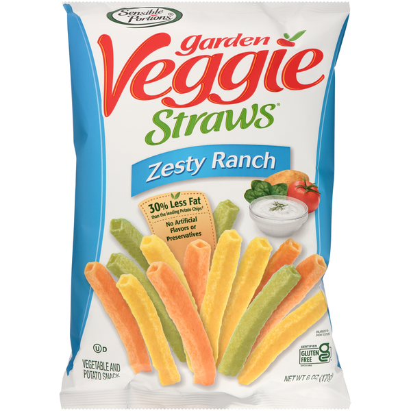 Sensible Portions Garden Veggie Straws Zesty Ranch Vegetable &amp; Potato Snack  DestGlow