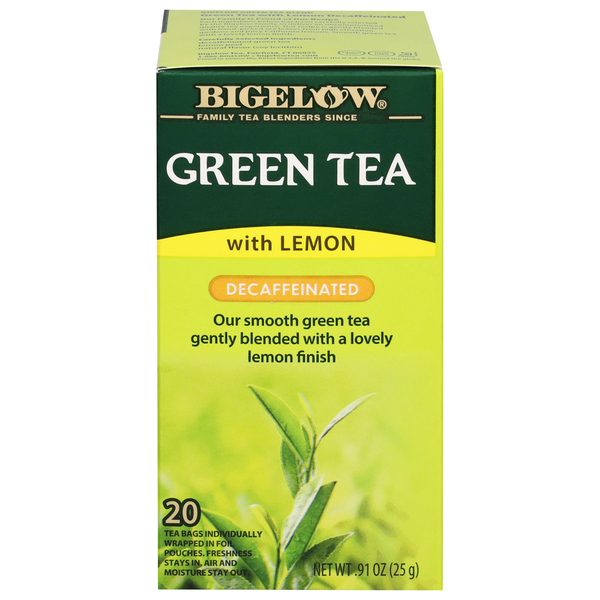 Bigelow Green Tea, with Lemon, Decaffeinated, Tea Bags  DestGlow