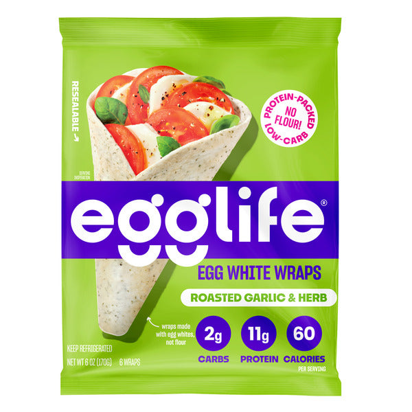 egglife roasted garlic &amp; herb, egg white wraps  DestGlow