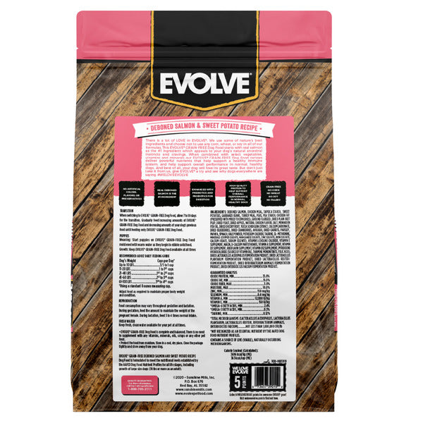 EVOLVE Grain Free Salmon &amp; Sweet Potato Dog Food  DestGlow
