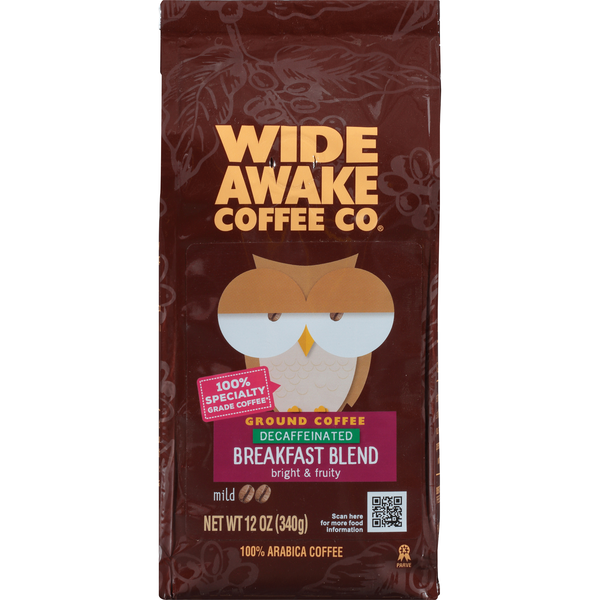 Wide Awake Mild Roast Breakfast Blend Decaffeinated 100% Arabica Ground Coffee  DestGlow
