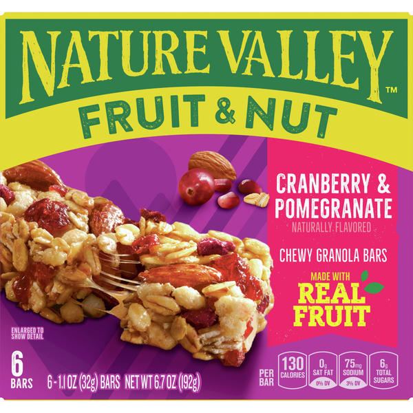 Nature Valley Cranberry Pomegranate Chewy Fruit and Nut Granola Bars  DestGlow