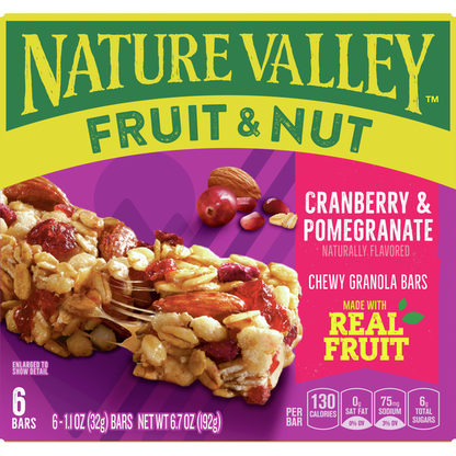 Nature Valley Cranberry Pomegranate Chewy Fruit and Nut Granola Bars