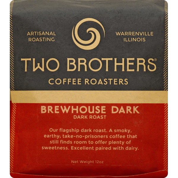 Two Brothers Coffee, Whole, Dark Roast, Brewhouse Dark