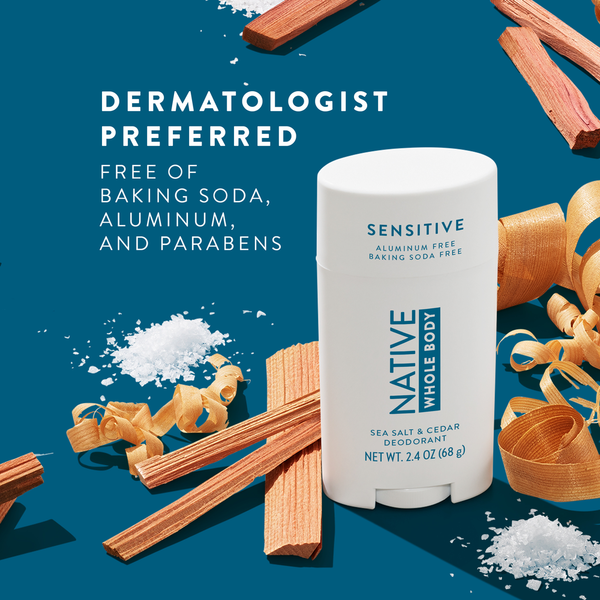 Native Sea Salt &amp; Cedar Sensitive Whole Body Deodorant  DestGlow