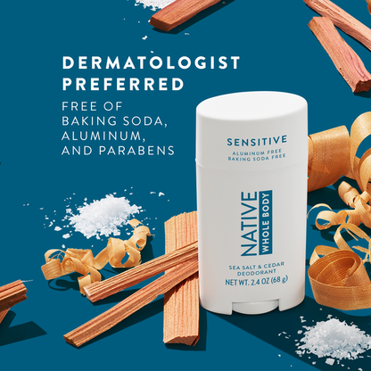 Native Sea Salt &amp; Cedar Sensitive Whole Body Deodorant  DestGlow