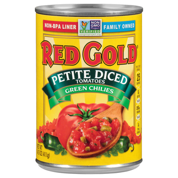 Red Gold Petite Diced Tomatoes with Green Chilies  DestGlow