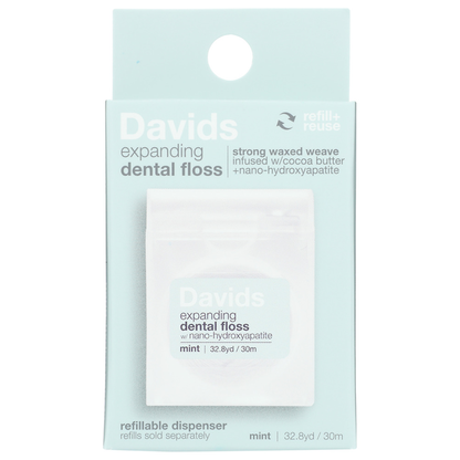 DAVID Expanding Dental Floss W/Hydroxyapatite, Mint, 30M