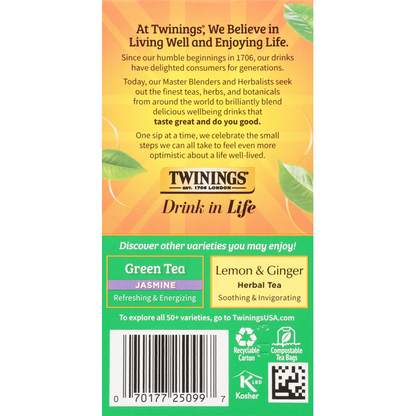 Twinings Green Tea, Lemon, Tea Bags