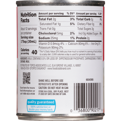 Food Club Milk, Evaporated