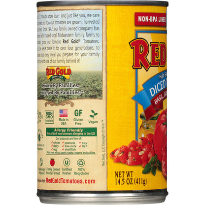 Red Gold No Salt Added Diced Tomatoes Basil, Garlic &amp; Oregano