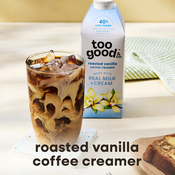 Too Good &amp; Co. Roasted Vanilla Coffee Creamer, Flavored Creamer Made with Real Milk and Cream, Tastes Great in Iced Coffee and Cold Brew, 25.4 fl oz  DestGlow