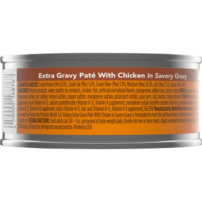 Purina Friskies Gravy Pate Wet Cat Food, Extra Gravy Pate With Chicken in Savory Gravy