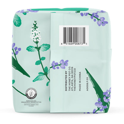 The Honey Pot Company 100% Organic Cotton Cover Cooling Herbal Infusion Regular Liners
