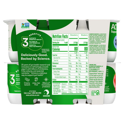 Activia Probiotic Blended Lowfat Yogurt Strawberry &amp; Blueberry