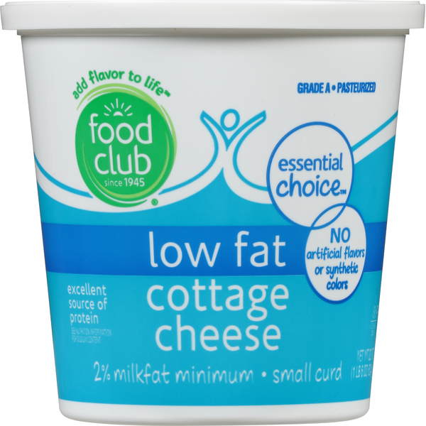 Food Club Cottage Cheese, Small Curd, 2% Milkfat Minimum, Low Fat  DestGlow