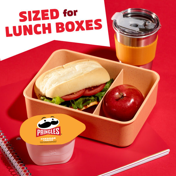 Pringles Cheddar Cheese Potato Crisps Chips, Lunch Snacks, Snack Stacks, 12 Count  DestGlow