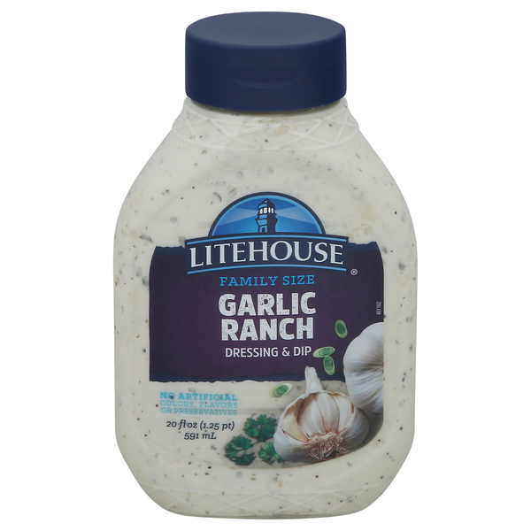 Litehouse Dressing &amp; Dip, Garlic Ranch, Family Size  DestGlow