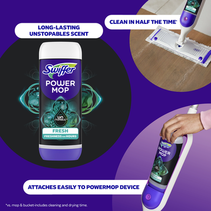 Swiffer PowerMop Floor Cleaning Solution with Unstopables Fresh Scent