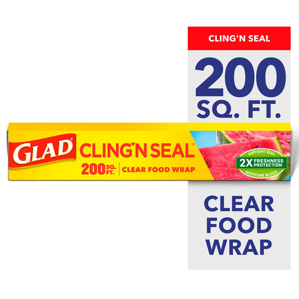 Glad Cling ‘N Seal Plastic Food Wrap, 200 sq ft