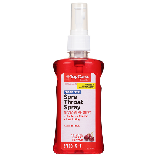 TopCare Sore Throat Spray, Sugar Free, Natural Cherry Flavor  DestGlow