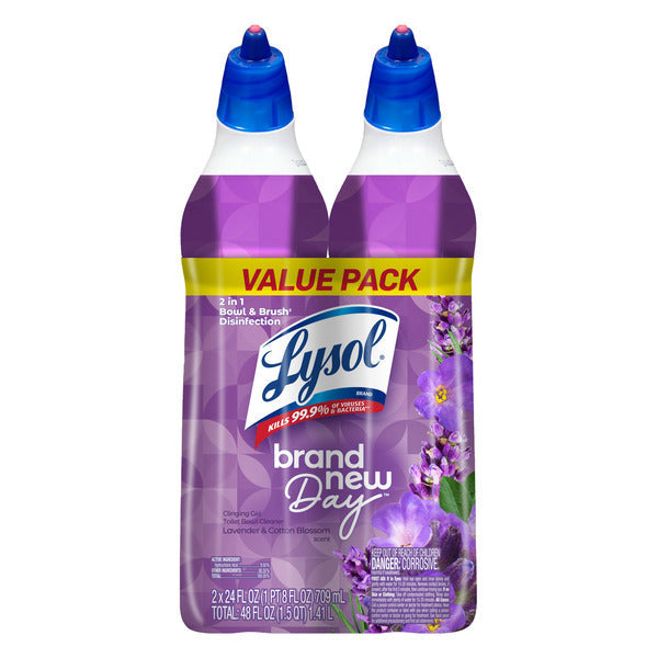 LYSOL® Toilet Bowl Cleaner - Brand New Day™ Lavender &amp; Cotton Blossom Twin Pack 4/(2x24) oz.