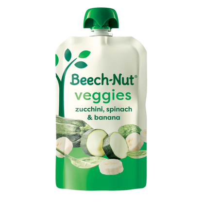 Beech-Nut Veggies Stage 2 Baby Food, Zucchini Spinach &amp; Banana, 3.5 oz Pouch