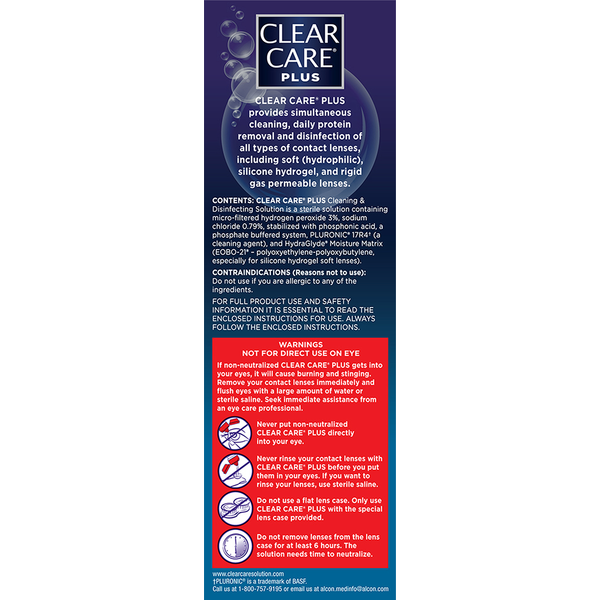 Alcon CLEAR CARE Cleaning &amp; Disinfecting Solution with HydraGlyde  DestGlow