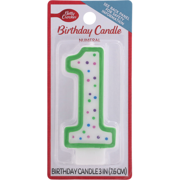 Betty Crocker Birthday Candle, Numeral 1, 3 Inch  DestGlow