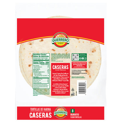 Guerrero Caseras Flour Tortillas, Burrito Size, 8 Count